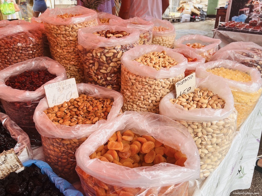 pluses and grains for sale at green market split