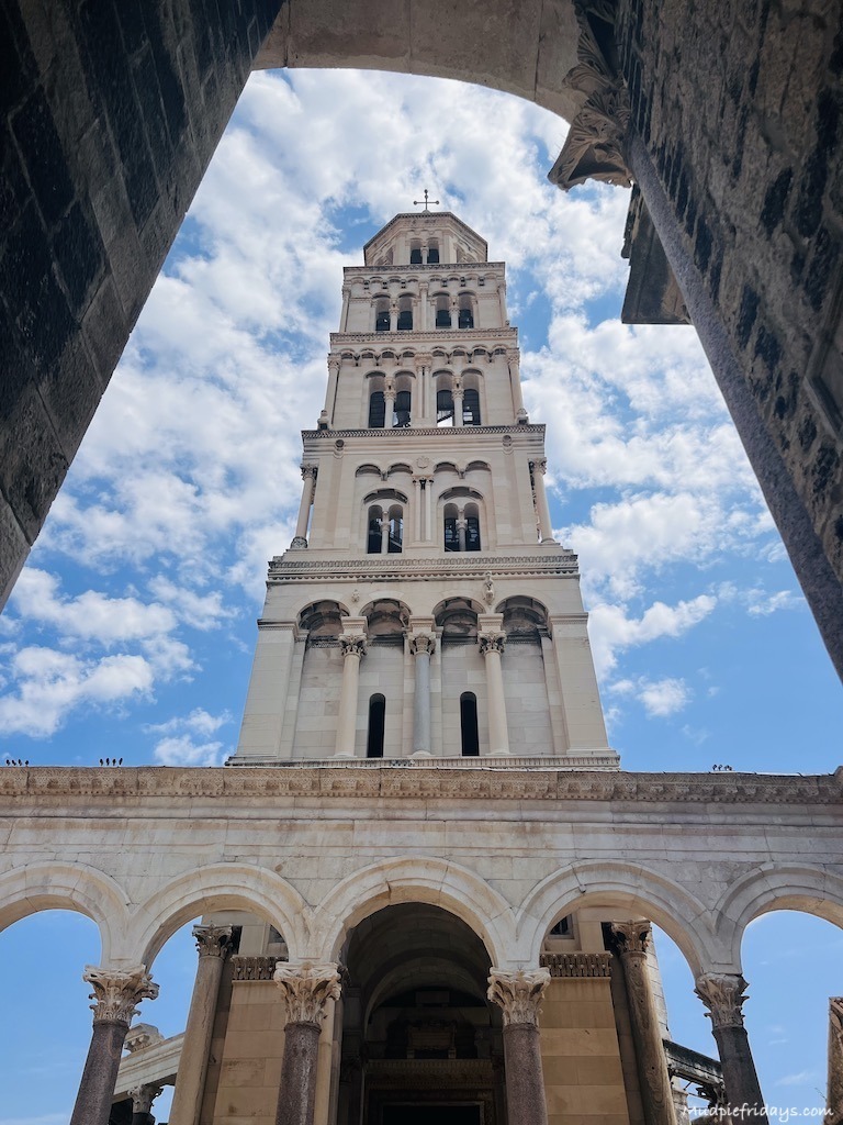 The bell tower in Split Cathedral inside the Dolcetarian Palace