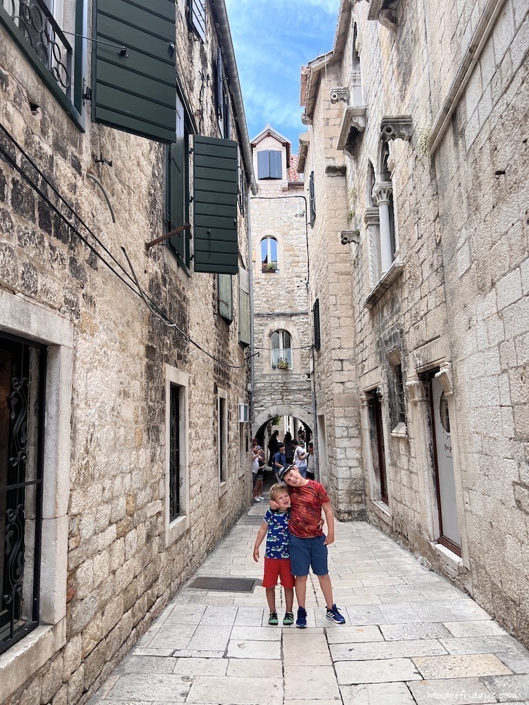 Charlie and Harry in the old town