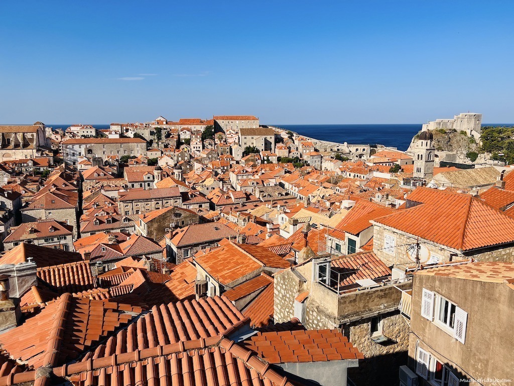 The view of the Dubrovnik old town from the city walls
