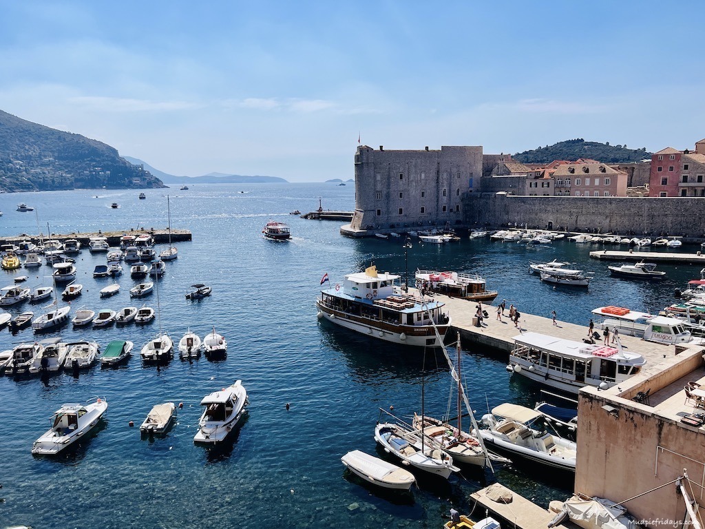 The old harbour in Dubrovnik taken from the city walls