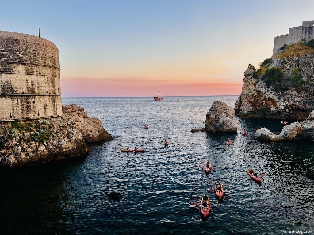 Watching the sunset in the bay of Dubrovnik old town