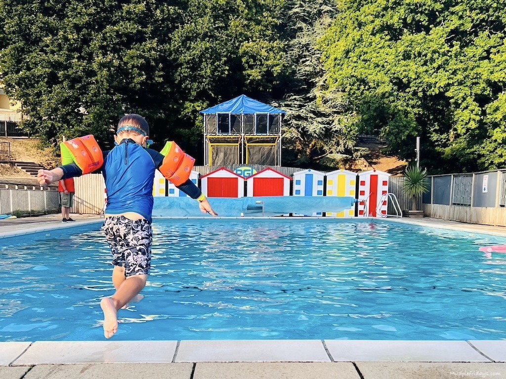 The swimming pool at Barton Hall in Devon