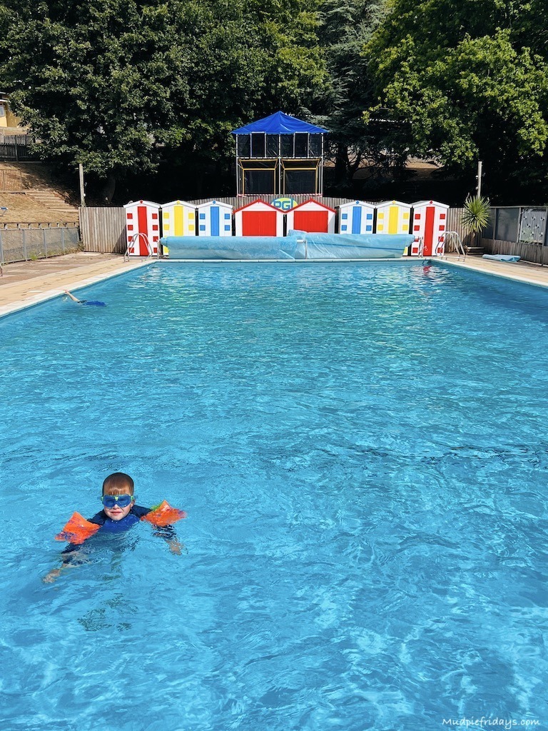 The swimming pool at Barton Hall in Devon while on our pgl family adventures