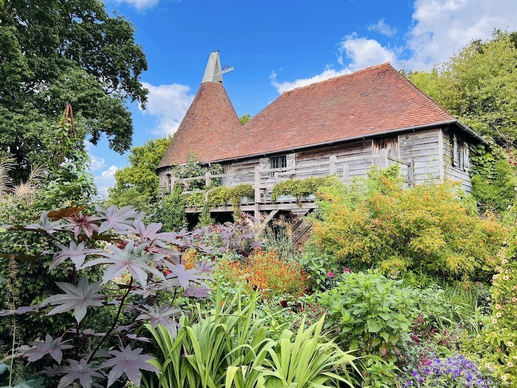 The oast garden at Perch Hill