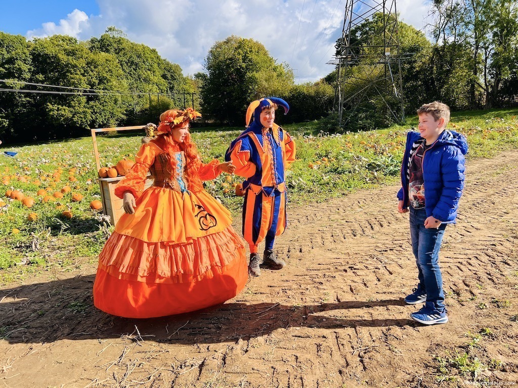 Charlie with the roving Halloween characters at Tulleys Farm