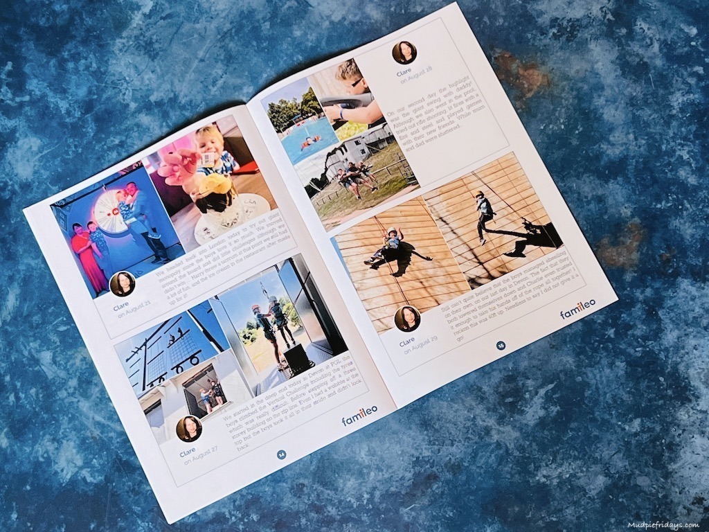 double page spread in the famileo magazine for grandparents