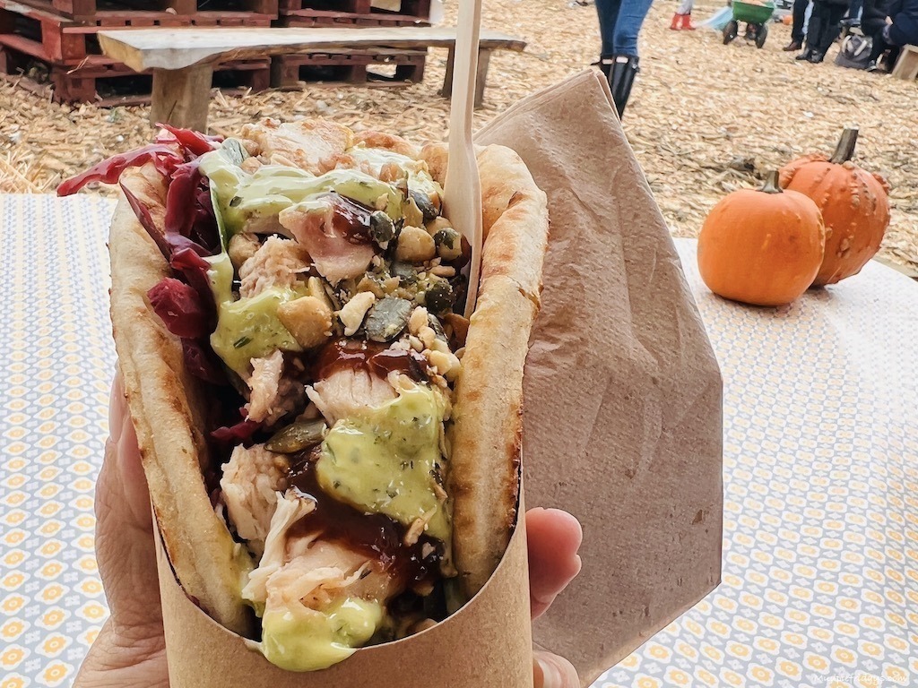 chicken flatbread - food at rogate pumpkin patch