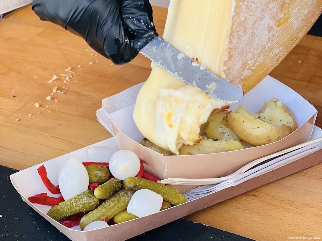 Traditional raclette for lunch
