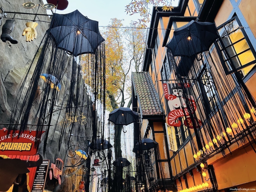 street decorations for halloween at Tivoli gardens copenhagen