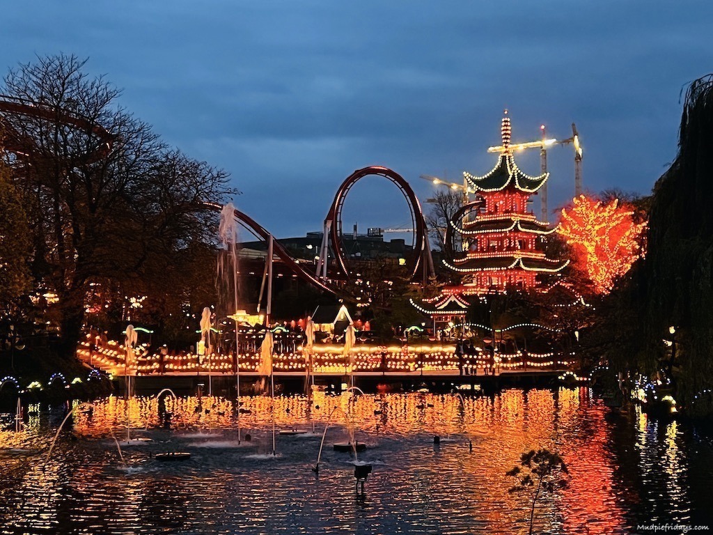 Tivoli Gardens all lit up on the dark