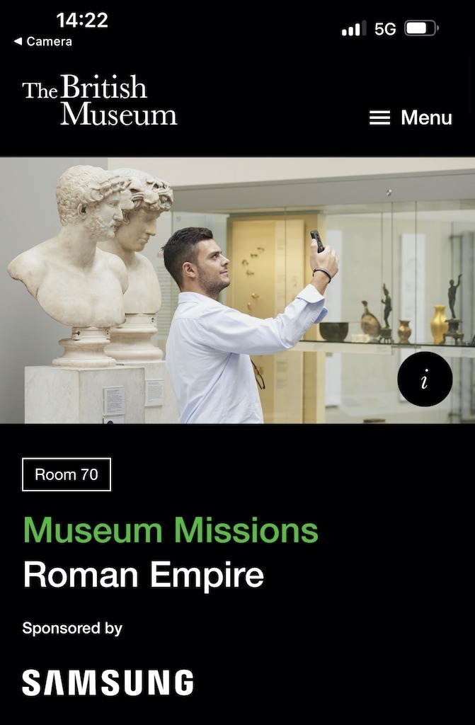 mission screen shot from activities for kids at the british museum