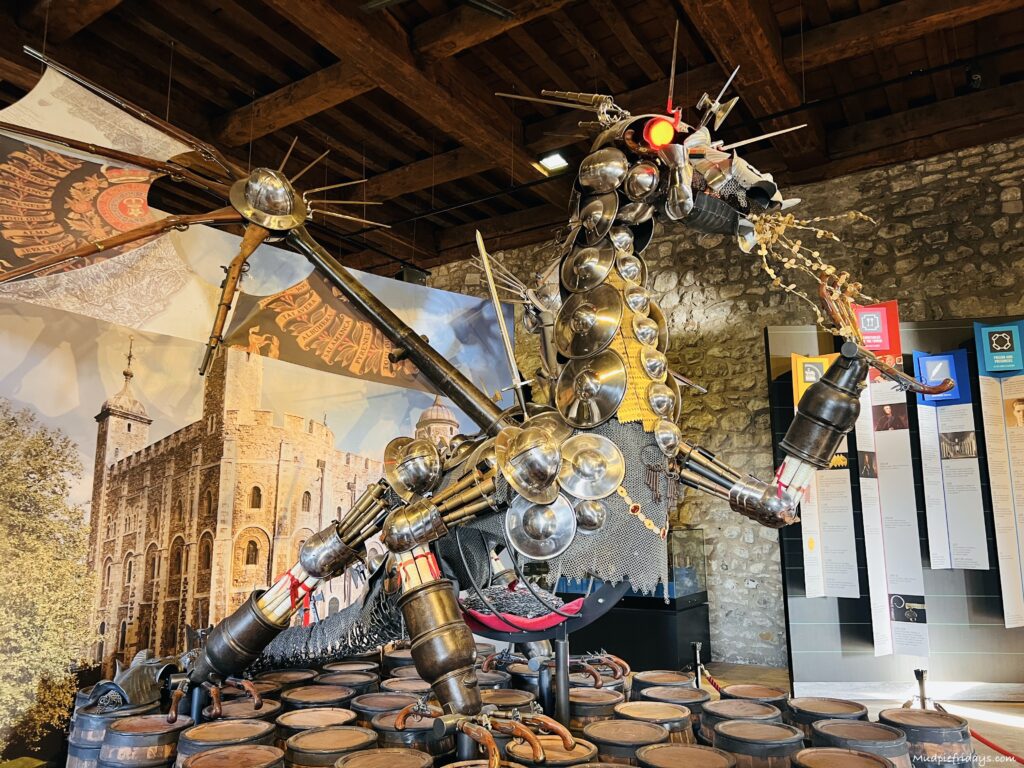 A dragon made out of weapons - tower of london kids
