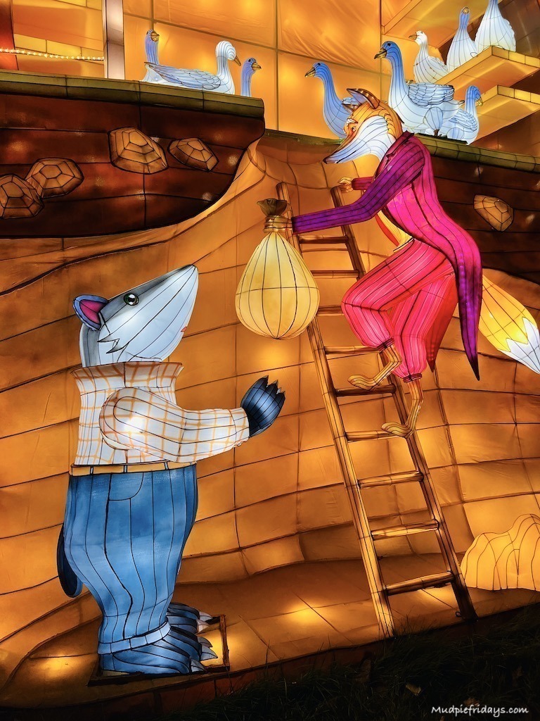 Fantastic Mr Fox lantern at Longleat festival of lights - Roald Dahl Light Trail
