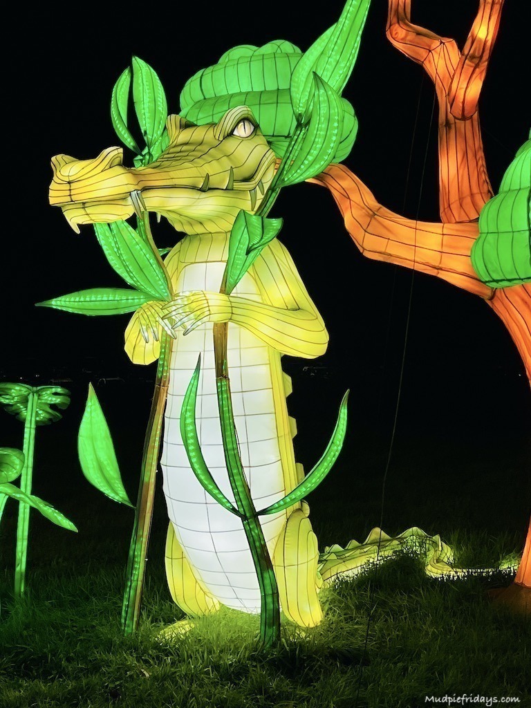 Crocodile light lantern on the light trail at Longleat
