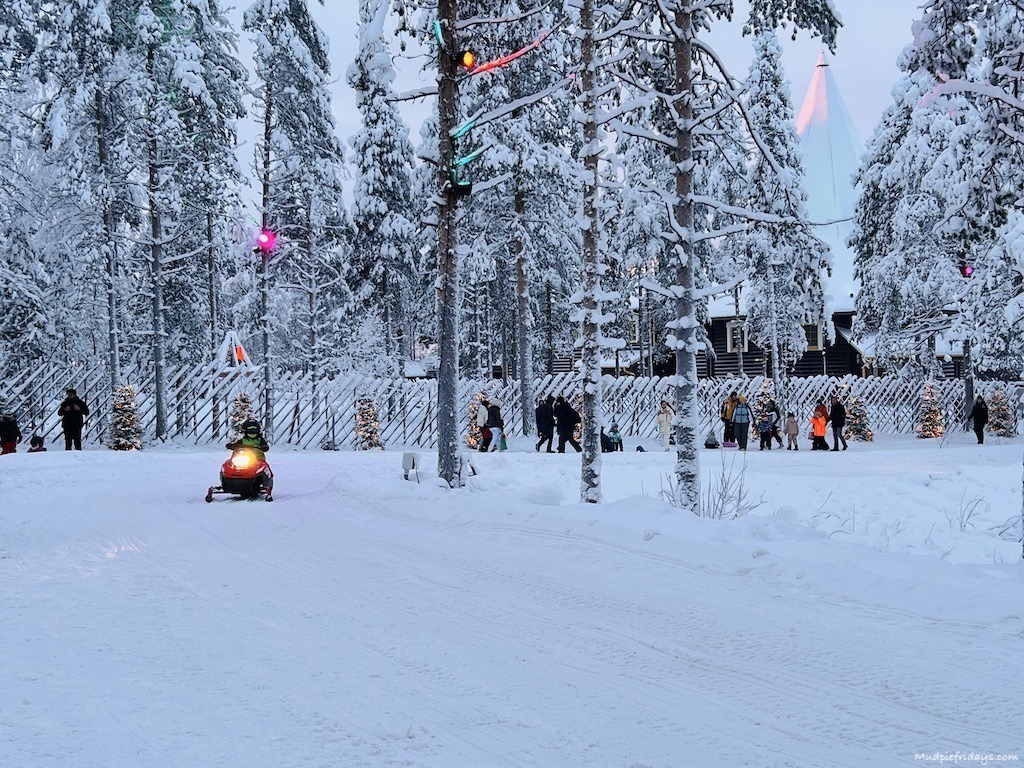 The snowmobile track at Santa Claus Village Rovaniemi Finland