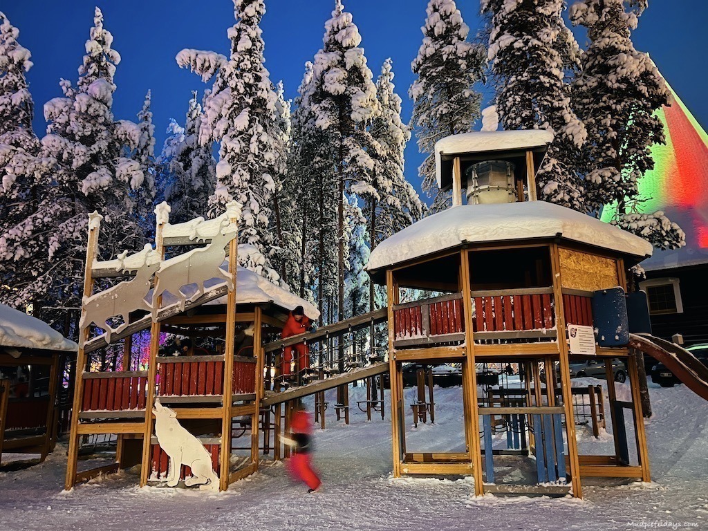 kids outside play area at Santas Village 