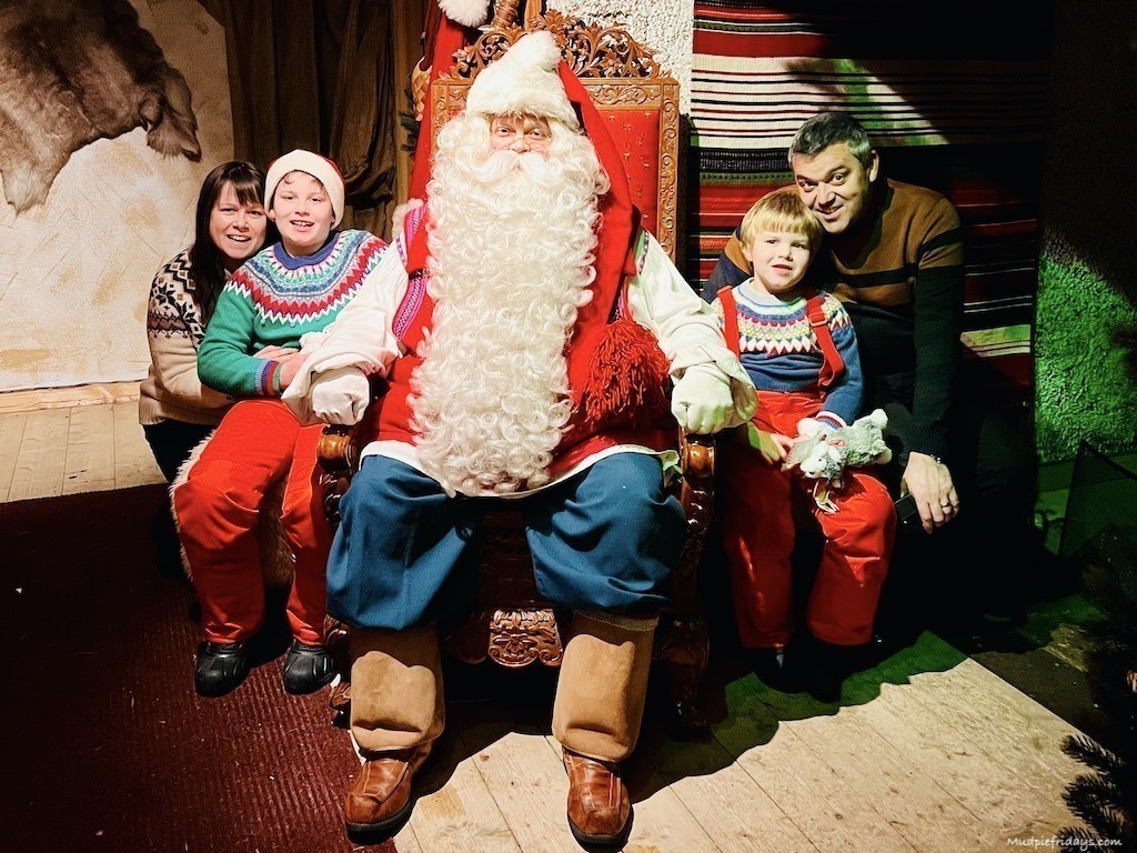 A family santa photo at Santa Claus Secret Forest Joulukka