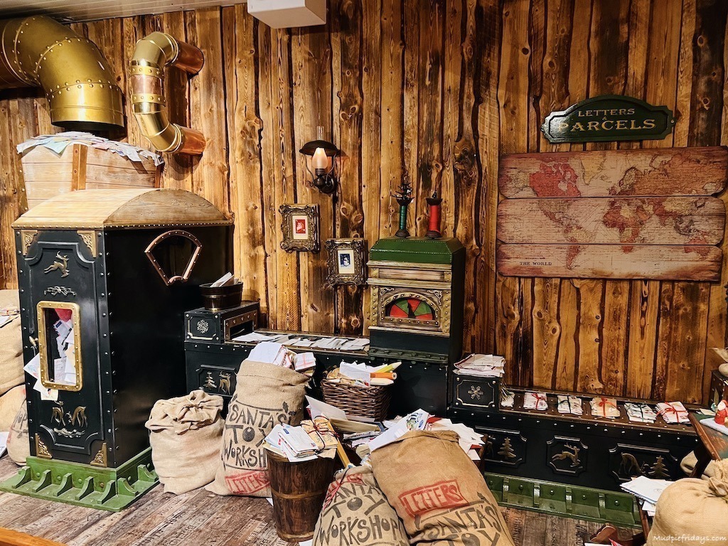 inside the post office at Santa Park Rovaniemi