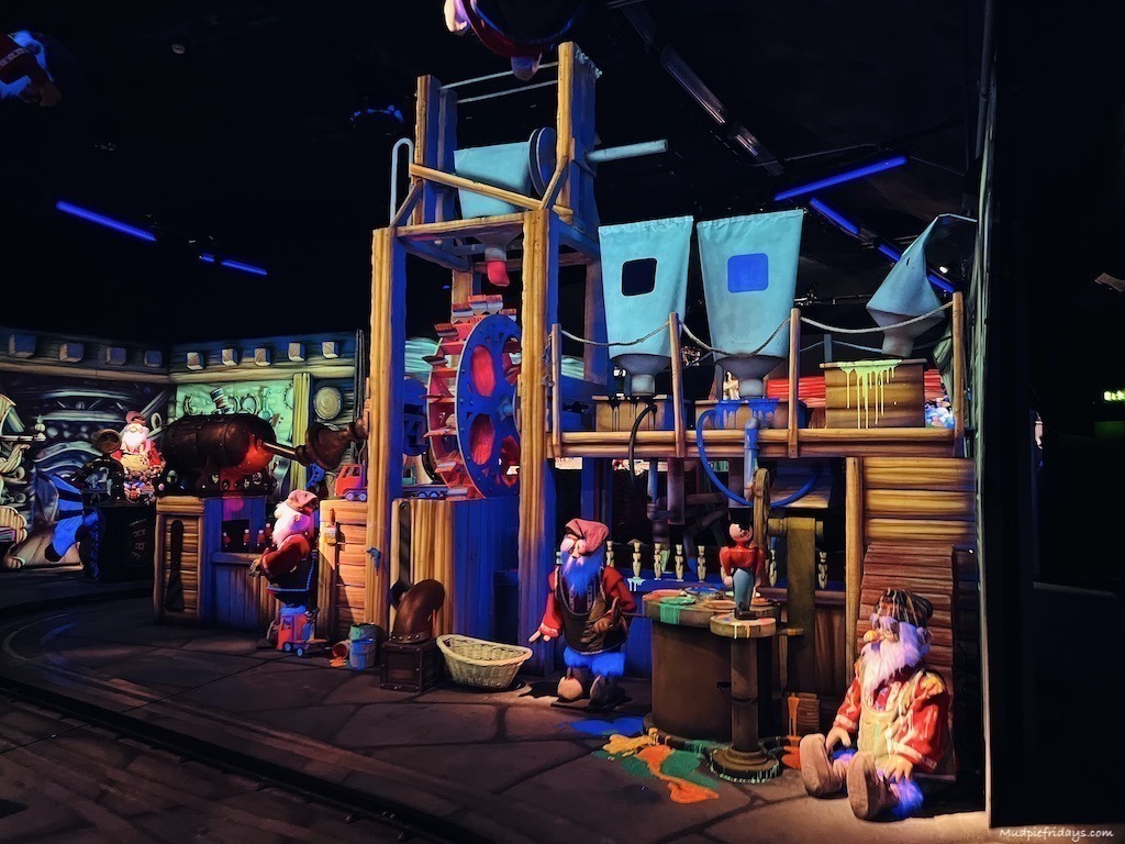 The elfs workshop inside the magic train ride at Santa Park Rovaniemi