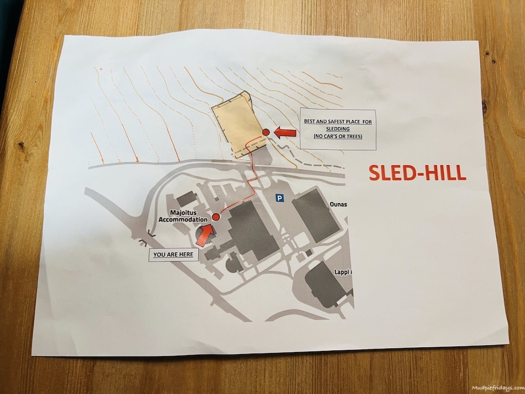 Details of where to find the best place to sledge when visiting Santasport Hotel. resort and apartments
