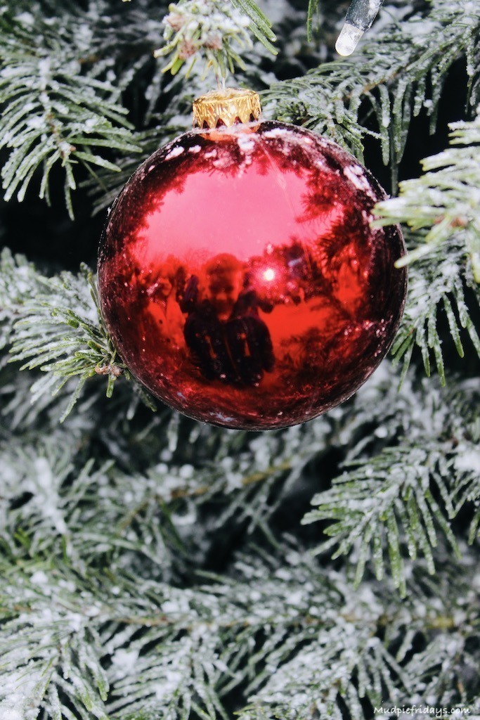 reflection in a christmas bauble bauble