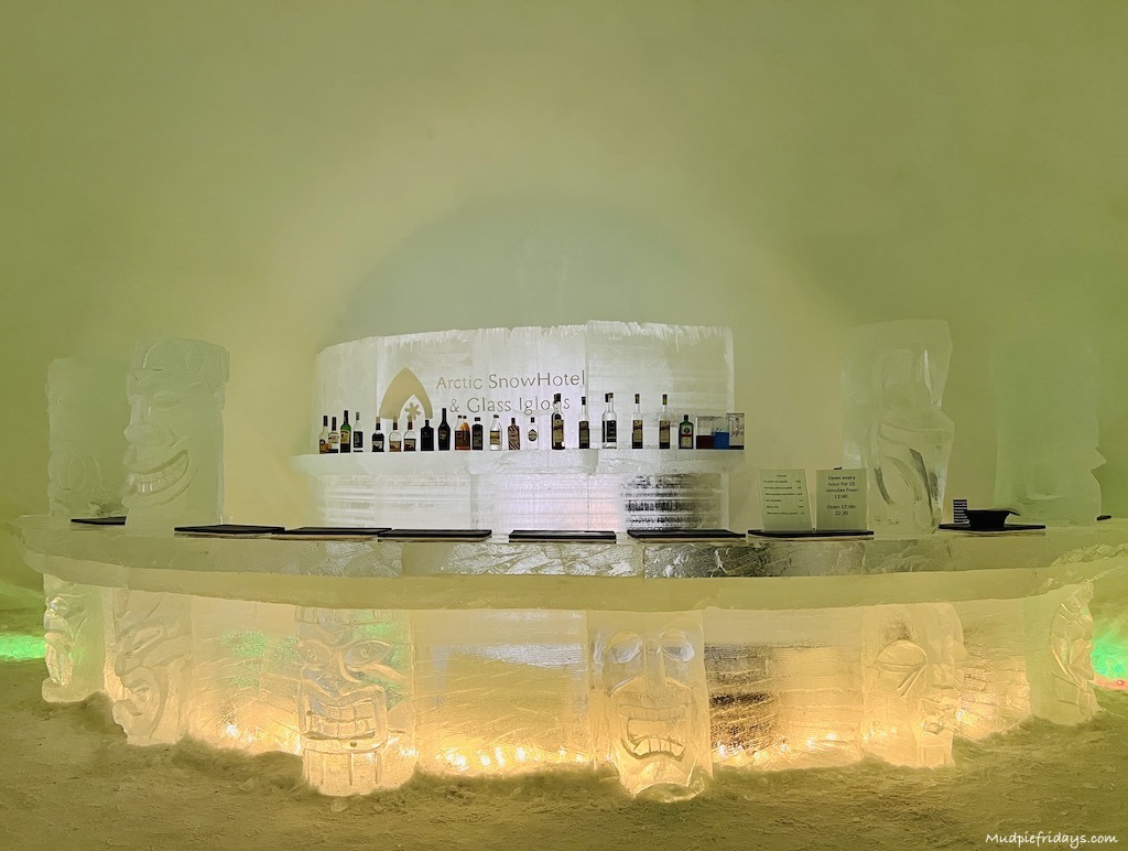 The ice bar inside the arctic snow hotel Rovaniemi