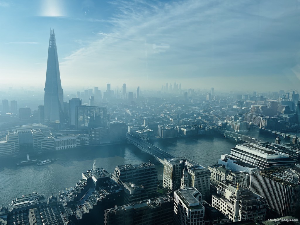 The view of the shard from the outside terrace at the sky garden
