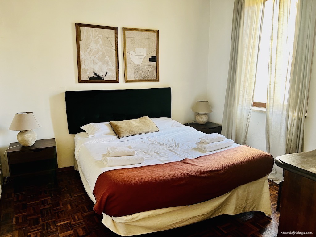 The front bedroom in the Trevi fountain airbnb