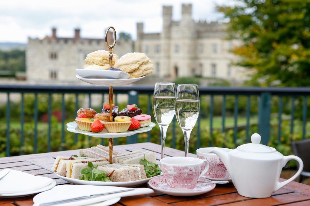 Afternoon tea at Leeds Castle in Kent