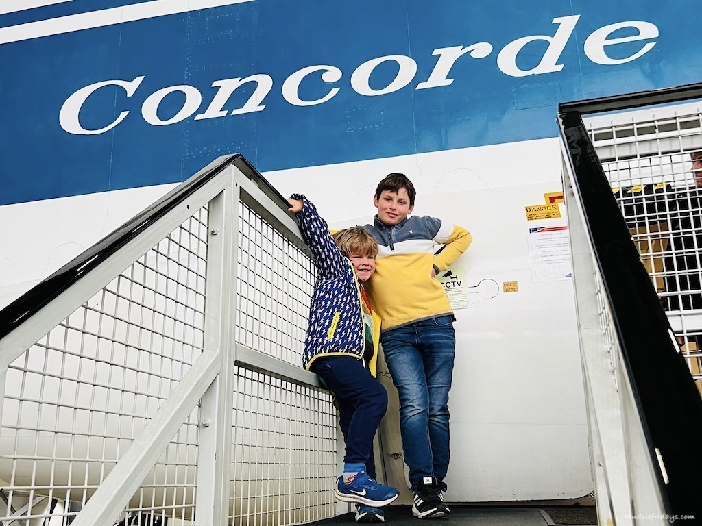 The boys waiting to go on concorde