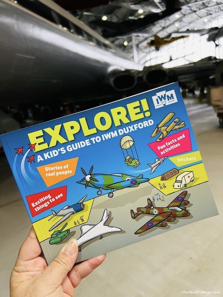 The kids guide book with activities and things to spot at IWM Duxford