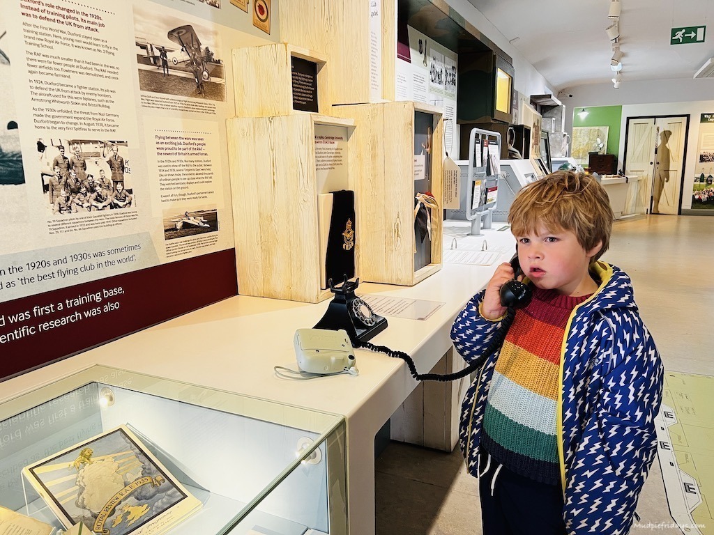 Harry enjoying the interactive displays at IWM Duxford