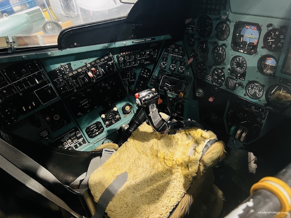Inside a helicopter cockpit