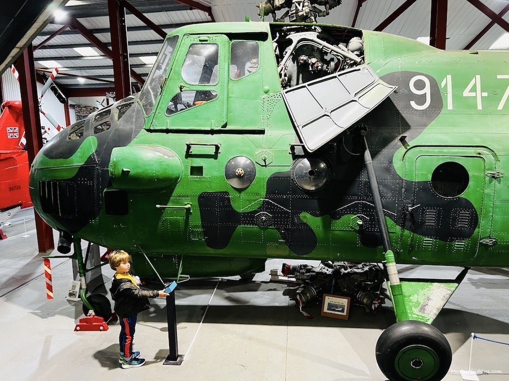 Boys at the helicopter museum in Weston Super Mare