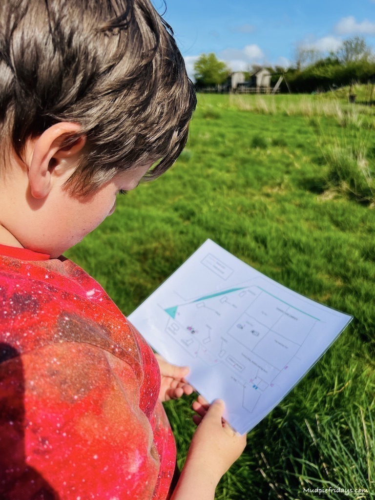 Charlie trying out orienteering around the farm