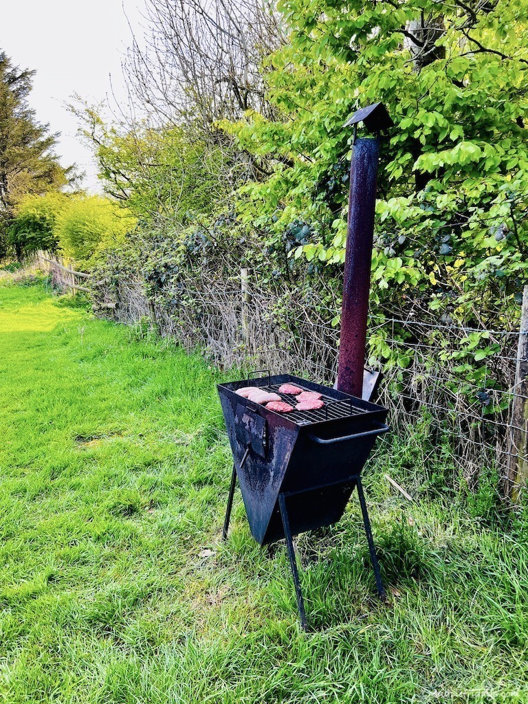 BBQ at Warren Farm Featherdown glamping site in Cheddar Gorge 