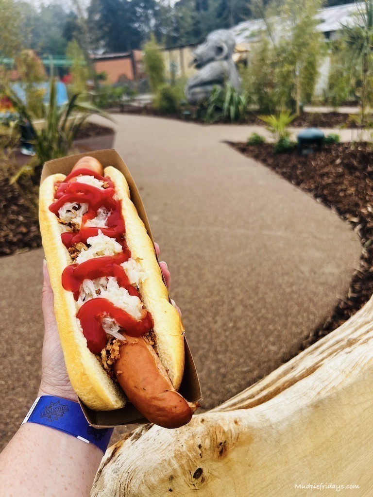 foot long hot dog, food available at Chessington World of Adevntures