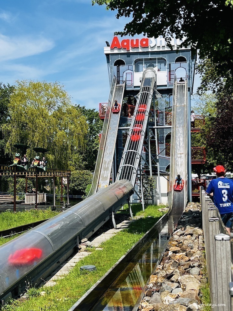 Aqua shute which was one of the boys favourite rides at Duinrell theme park