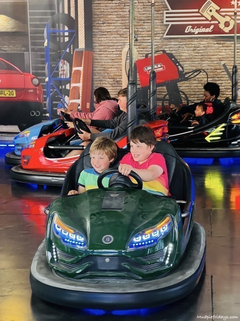 The boys on the bumper cars