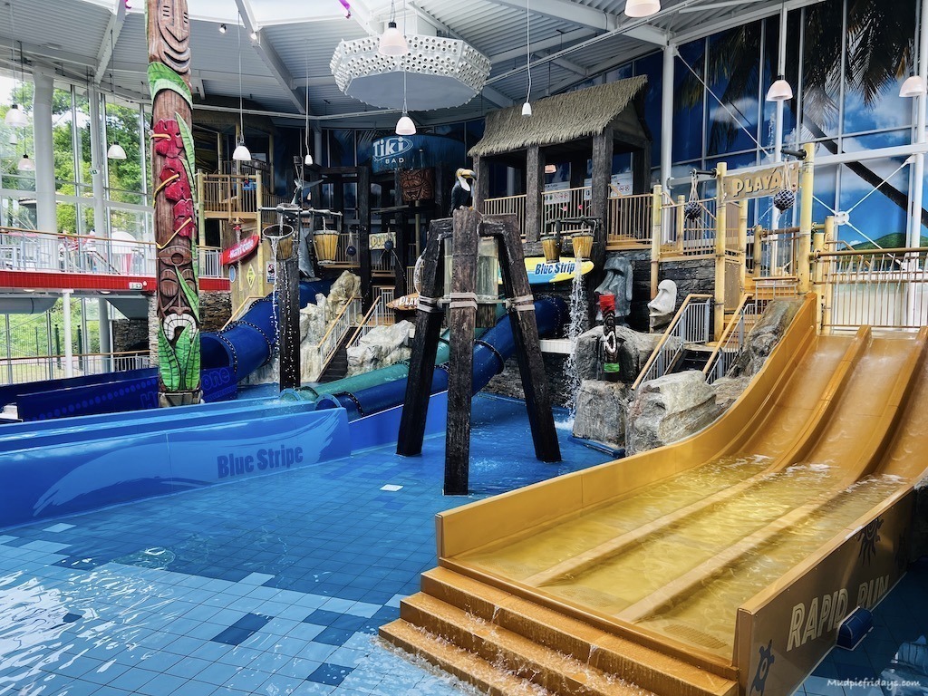 The splash down area in the inside pool in Tiki Bad which is part of the Duinrell holiday park - Duinrell Eurocamp in the Netherlands