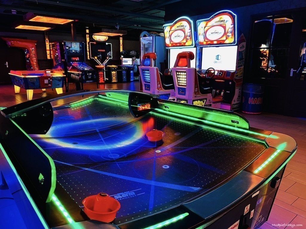The games room which is next door to the pub and part of the mini bowling