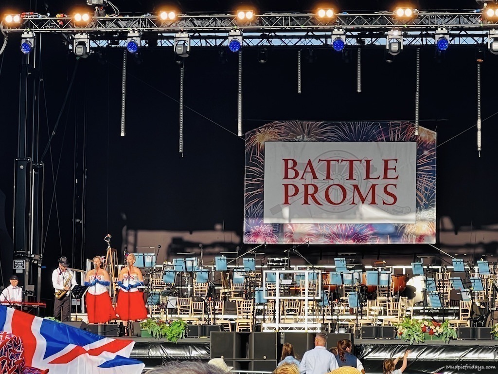 The Battle Prom Belles warming up the crowd at Blenheim Palace 2023