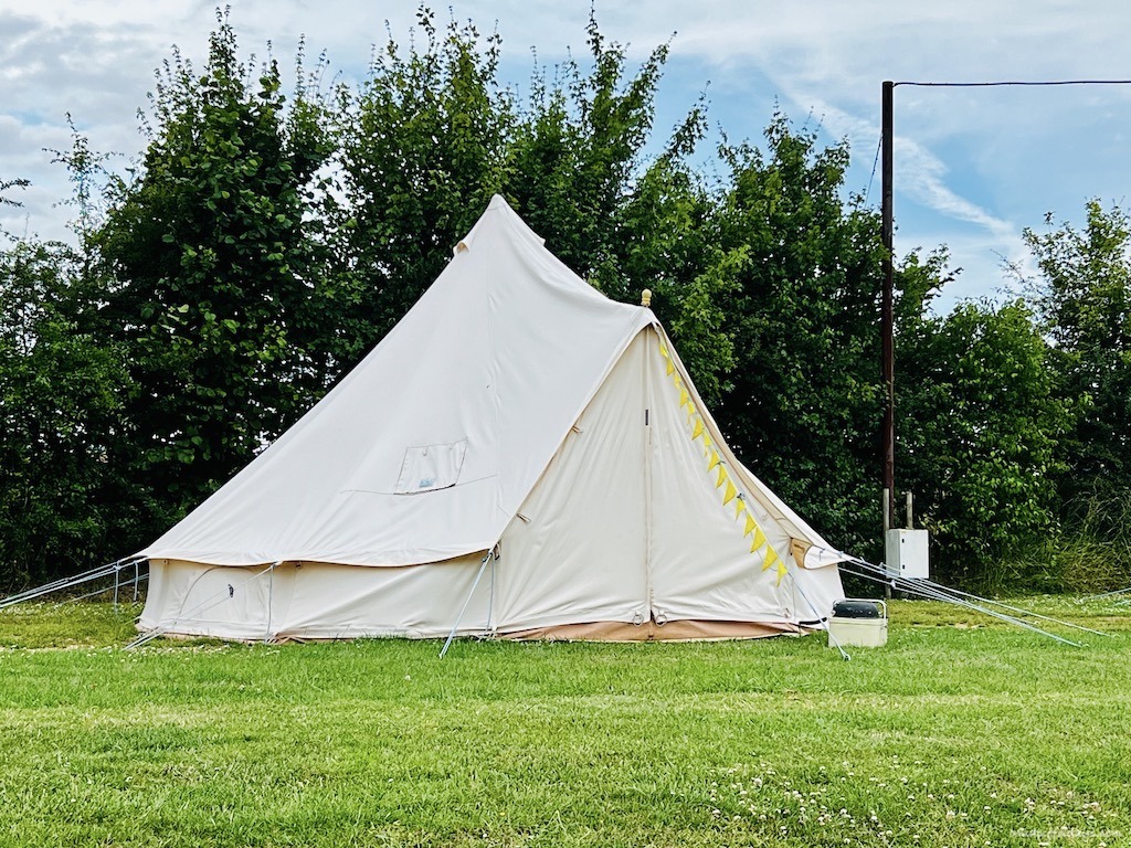 One of the bell tents at the watercress line campsite