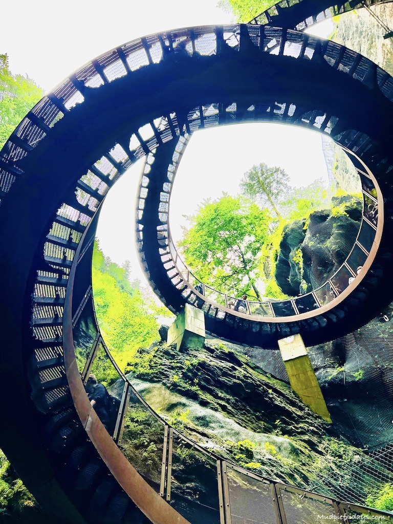 The helix staircase in the Liechtensteinklamm&nbsp; taken from the bottom 