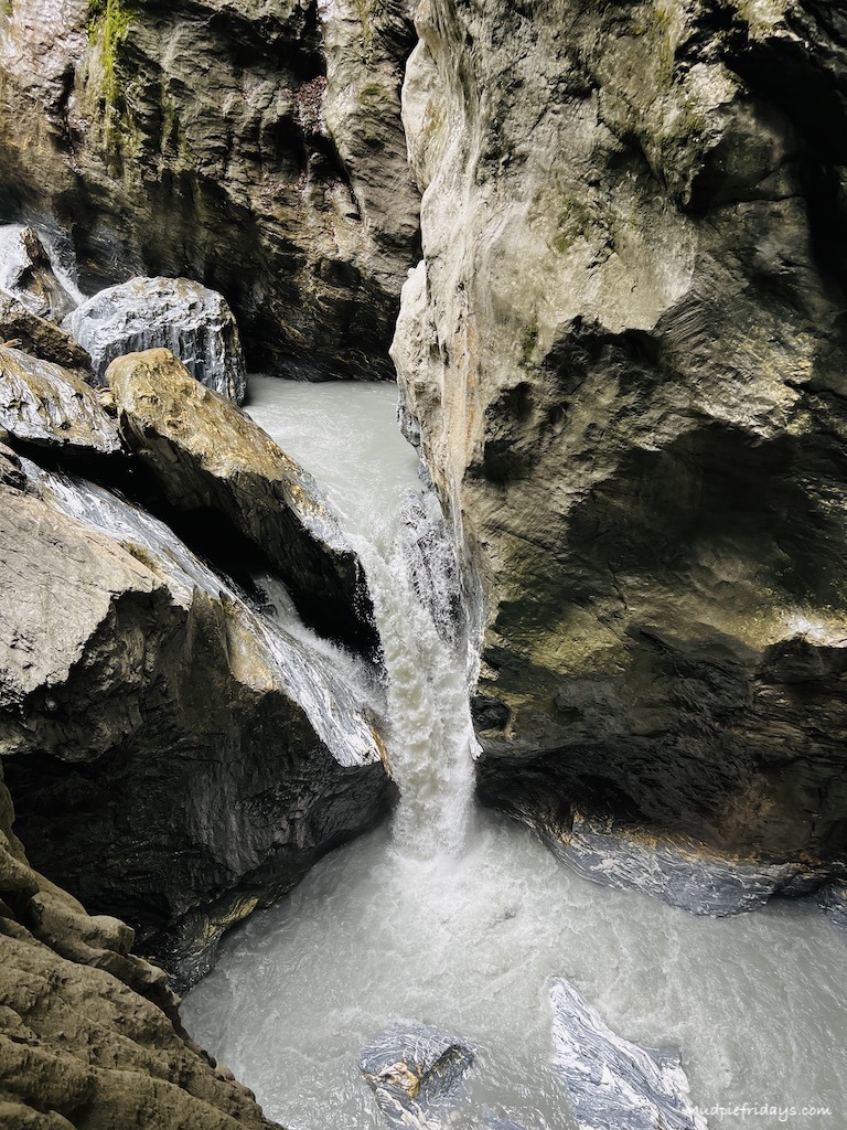 Water rushing along the longest and deepest gorge in Austria 