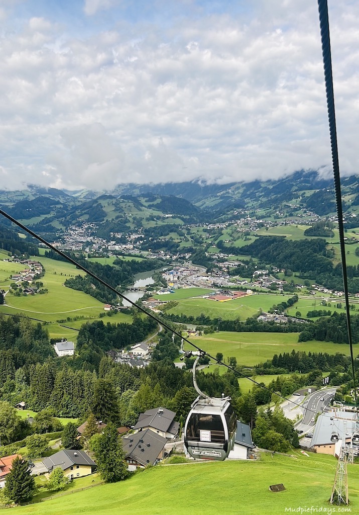 Going up Ghost Mountain by cable car in Alpendorf St JOhann