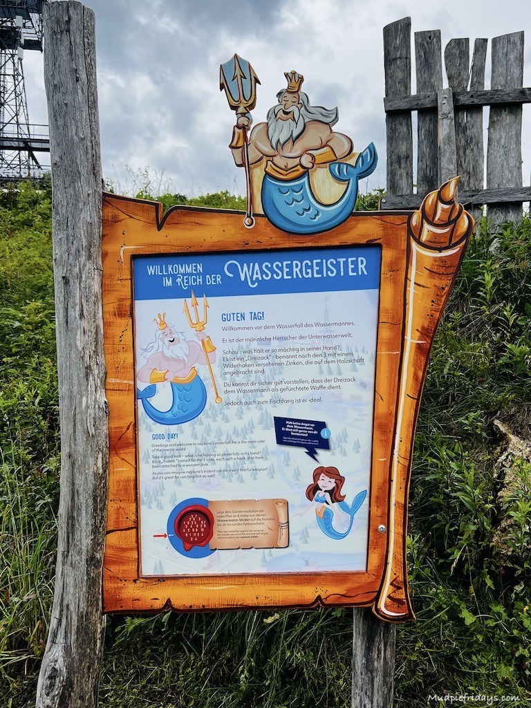 One of the information boards which detail stories about the spirits