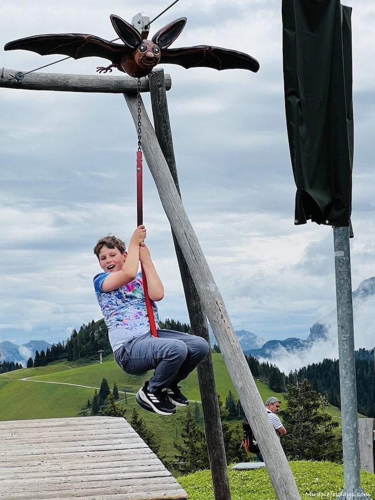 Charlie on the zip line