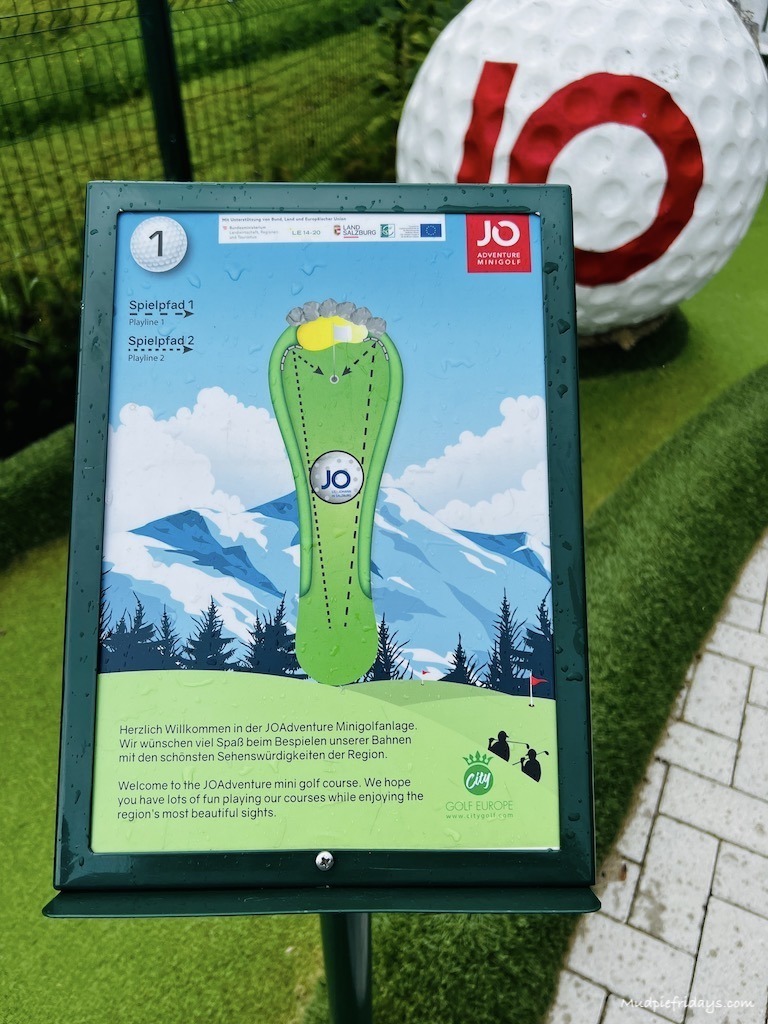 The information boards which show you how to play each hole at minigolf salzburg
